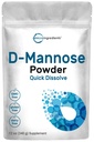 Mikroingredienser D Mannose pulver, Pure Mannose supplement, hurtig vand opløselig, Support Urinary Tract Rensning & Bstige Sundhed, Premium Mannose for kvinder og mænd, Vegansk Friendly.