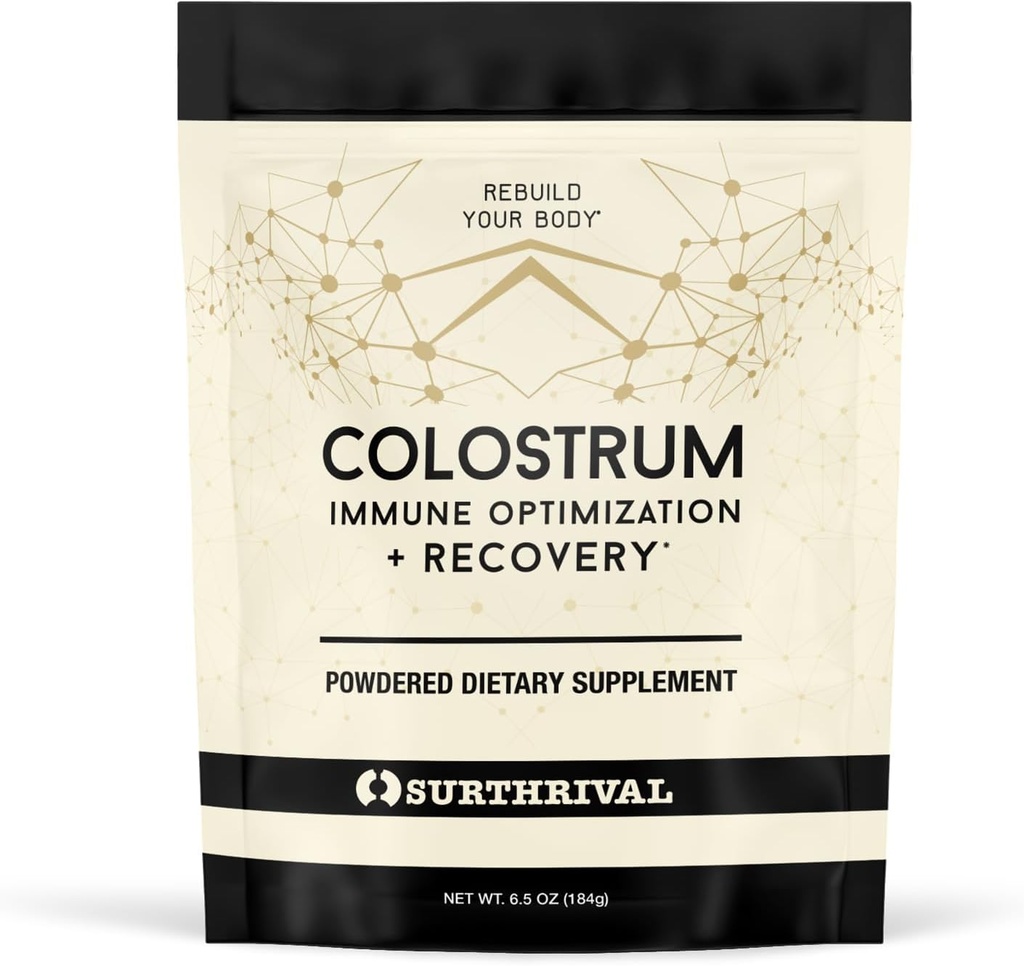 Surthrival: Colostrum Powder (6.5oz), Immune Optimization & Recovery, Powdered Dietary Supplement, Gut Health, Immune Support, Keto Friendly