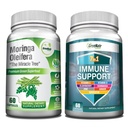 GreeNatr Energy Support & Immunforsvar Bundle: Pure Moringa Oleifera Leaf Extract Veggie Kapsler (1000 mg) med 7- in-1 immunstøtte Formel for energi, mad, hukommelse, fokus