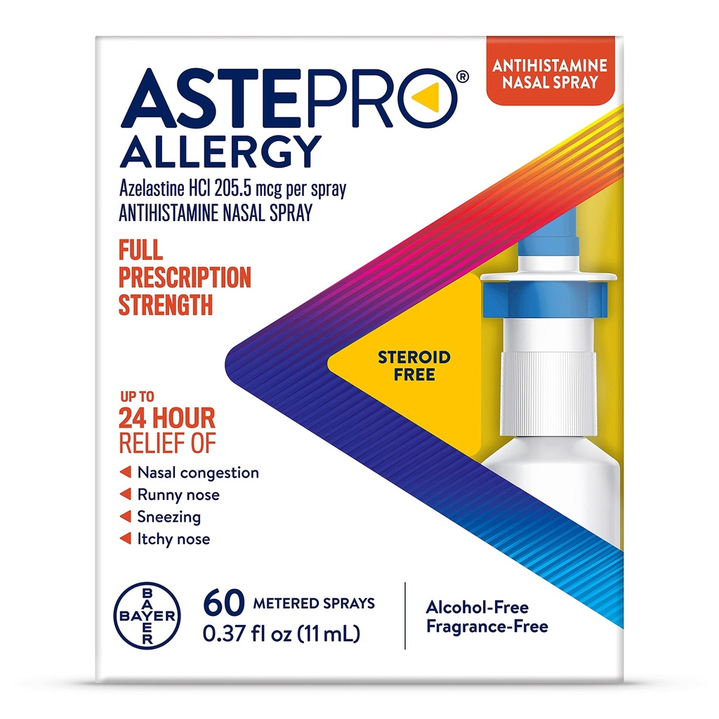 Astepro Allergy Nasal Spray, 24-timers Allergy Relief, Steroid- Free Antihistamin, 60 Mestrede spray