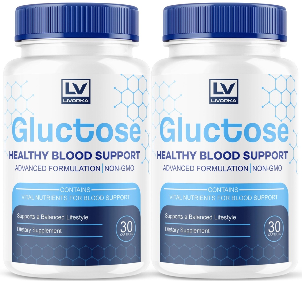 (2 Pack) Gluctose Advanced Blood Support, Gluctose, Gluctose - Advanced Blood Support Supplement, Gluctose Support Capsules - All Natural Formel, 60 Kapsler til 2 Måneder
