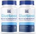 (2 Pack) Gluctose Advanced Blood Support, Gluctose, Gluctose - Advanced Blood Support Supplement, Gluctose Support Capsules - All Natural Formel, 60 Kapsler til 2 Måneder