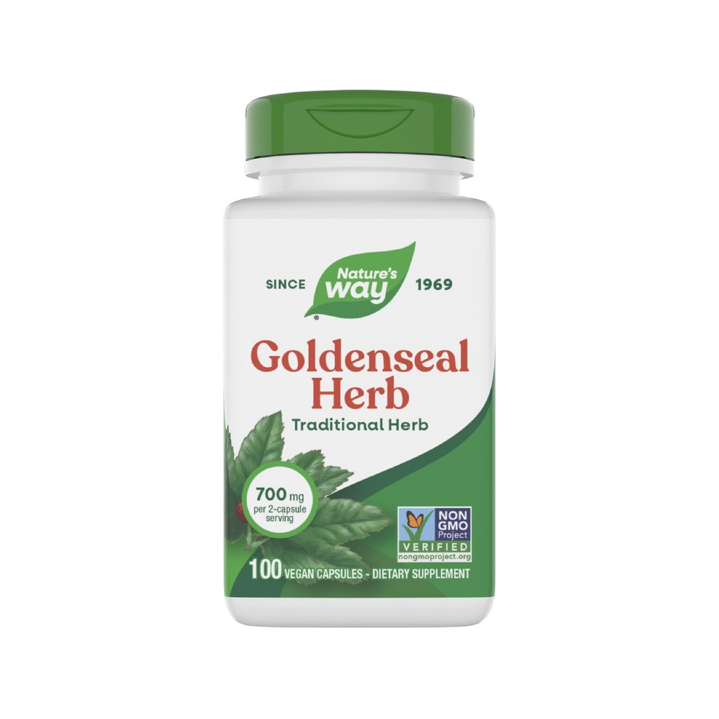 Nature 's Way Goldenseal, Traditional Herb, 700 mg per 2 - Capsule Serving, Non- GMO Project Verified, Vegan, 100 Kapsler