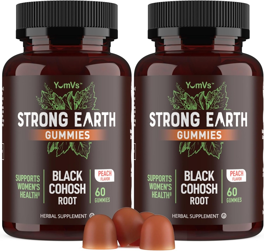 YUM- V 's Strong Earth Black Cohosh Root 50mg (60 Greve) - Natural Extract Menopause Supplements Night Sweats & Hot Flashs for Women