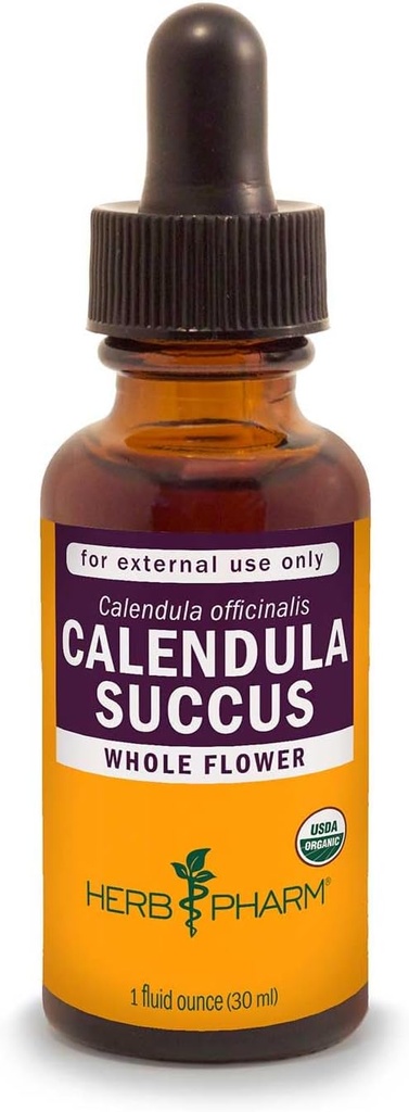 Herb Pharm Certified Organic Calendula Succus Liquid Topical Extract for mindre smerte support - 1 Ounce