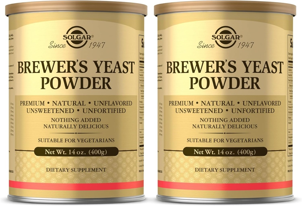 Solgar Brewer 's Gær Powder - 14 oz, pakke af 2 - Natural, Unflavored & Usødet - Velegnet til vegetarer - 26 Servering