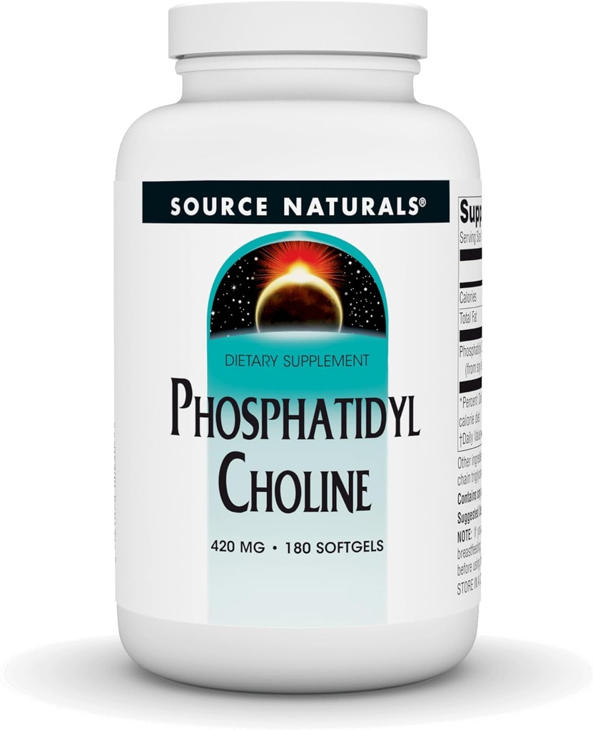 Kilde Naturals Phosphatidyl Cholin, i Lecithin 420 mg Kosttilskud - 180 Softgels