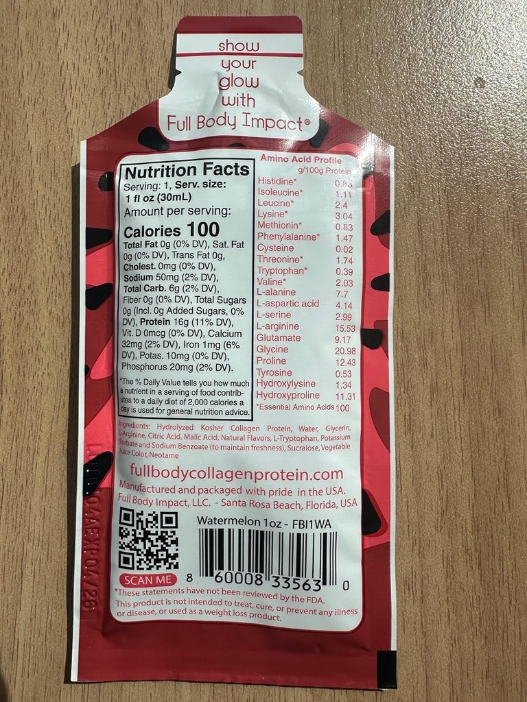 Flydende collagen protein Supplement 16,000mg (16g) af hydrolyseret collagen peptider type I & III for sundt hår, hud, negle & joints, 1oz pakke (Trial Pack - 2 af hver Flavor)