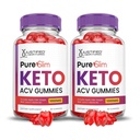 Justified Laboratories (2 Pack Pure Slim Keto ACV Gummies Advanced Formel 1000MG PureSlim Keto Gummies Apple Cider Vinticaria Formuleret med Pomegranat Beet Juice Powder B12 Vegan Non GMO 120 Gummys