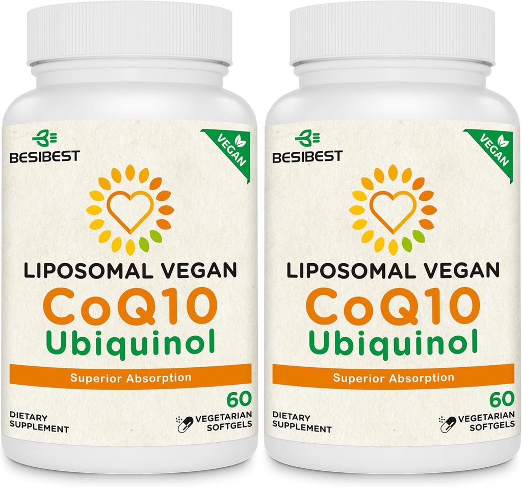 1000mg Liposomal CoQ10 Ubiquinol, 120 Vegan Softels, High Absorption Ubiquinol CoQ10 Supplement, Active Antioxidant Form of Coenzym Q10 for Heart Function & Energy Production