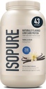 Isopure Low Carb 100% Pure Whey Isolate Protein Powder, Lactose Free, Gluten Free, Med vitaminer, Vanilla, 25g Protein Per Servering, 3 Lbs, 40 Servere (Packaging May Vary)