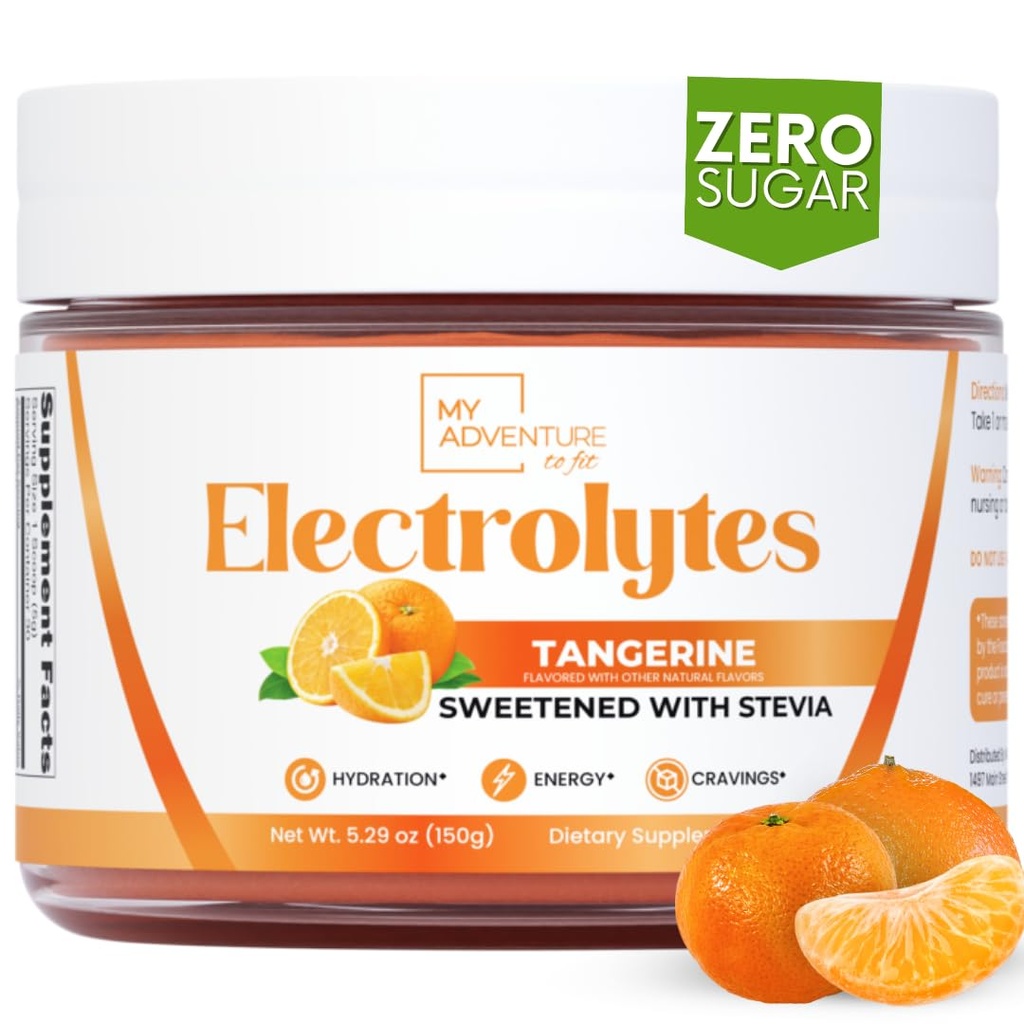 Zero Sugar - Tangerine Electrolytes Powder - Forfriskende hydrering - Koffein Free Energy med alle naturlige ingredienser - Vegan, Keto & Paleo - Sukker Free Electrolytes Hydration Drink Mix - 30 Servering