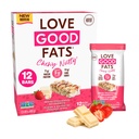 Love Good Fats Chewy Nutty Hvid chokolade Jordbær Keto Bars - Lav Carb Protein Snacks - 12 pack (1.59oz / 45g hver bar)