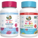 MaryRuth Organics Multivitamin (Strawberry) og Magnesium Calm Gummies (Hibiscus) for børn 124; Clean Label Project Verified ® Gluten 124; Vitaminer for samlet wellness og søvn 124; Vegan, Non- GMO, Gluten Free