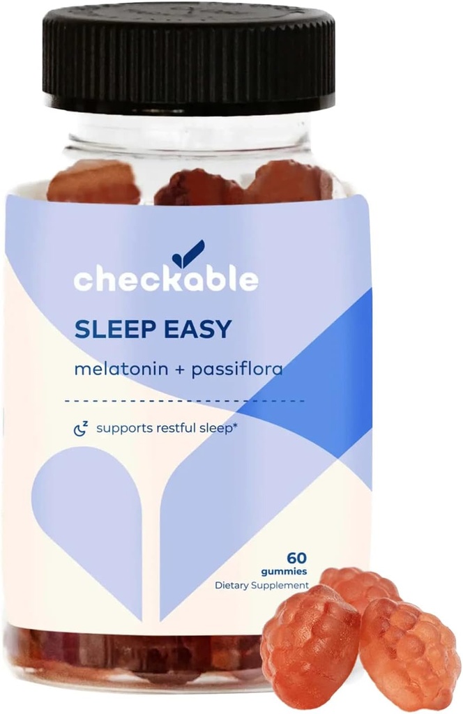 Checkable ® Melatonin Gummy - 60 Count - Melatonin, Passiflora, og B6-vitamin