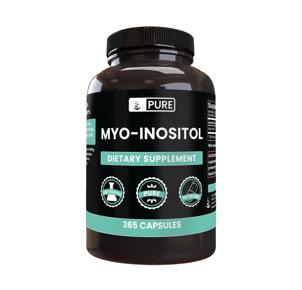 Myo- Inositol (365 kapsler) Ingen Magnesium eller Rice Fillers, Altid Pure, Lab Verified