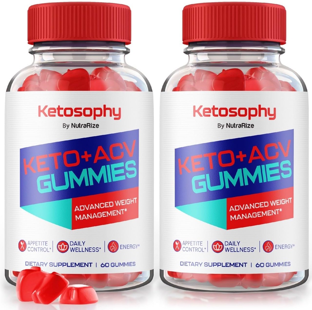NutraRize (pakke af 2 Ketosophy Keto + ACV Gummies for Advanced Weight Loss, Apple Cider Vincize Multi Supplement, Vitamin Folinsyre KetosophyACV (120 Gummies)