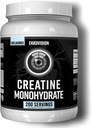 Ekkovision Creatin monohydrat pulver, Mikroniseret, Unflavored, Pre Workout & Post Workout Supplement for mænd og kvinder, Energistøtte, Let at blande i shakes, Smoothies & drikkevarer, 200 Servere