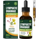 Cleavers Lymphorous Drainage Drops Enhance Lymph System Detox Cleanse, Echinacea, Milk Thistle, Katte Claw, Gurkemeje, Mælkebøtte, Burdock immunforsvar Support Supplement. 2oz