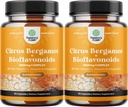 Citrus Bergamot Supplement med Citrus Bioflavonoider - Ultimate Citrus Bioflavonoider Supplement med Citrus Bergamot Extract 1000mg Rutin og Hesperidin for Immunity & Heart Health Support (2 måneder)