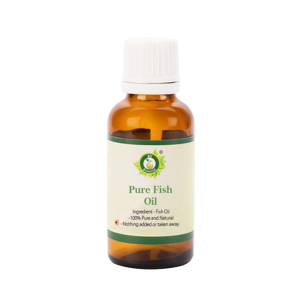 Fish Oil | Cod Liver Fish Oil | for Skin | Moisturizes Skin | Nourishes Skin | Anti-Aging | Fights Acne | for Hair | for Hair Growth | Prevents Hair Loss | for Eyes | 30ml | 1.01oz by R V Essential