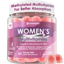 Dame Multivitamin Gummy med jern, Biotin 2500mcg, Collagen, Keratin, Daily Vitaminer A C D E Folate, B Complex, Metyleret Multivitamin til kvinder støtte energi, skønhed, immunforsvar, sukker fri, 60 Greve