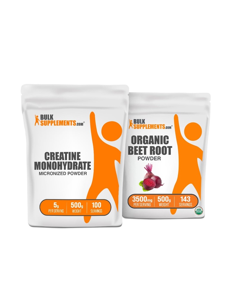 BulkSupplements Creatin + Organic Beet Root Powder 500g Bundle