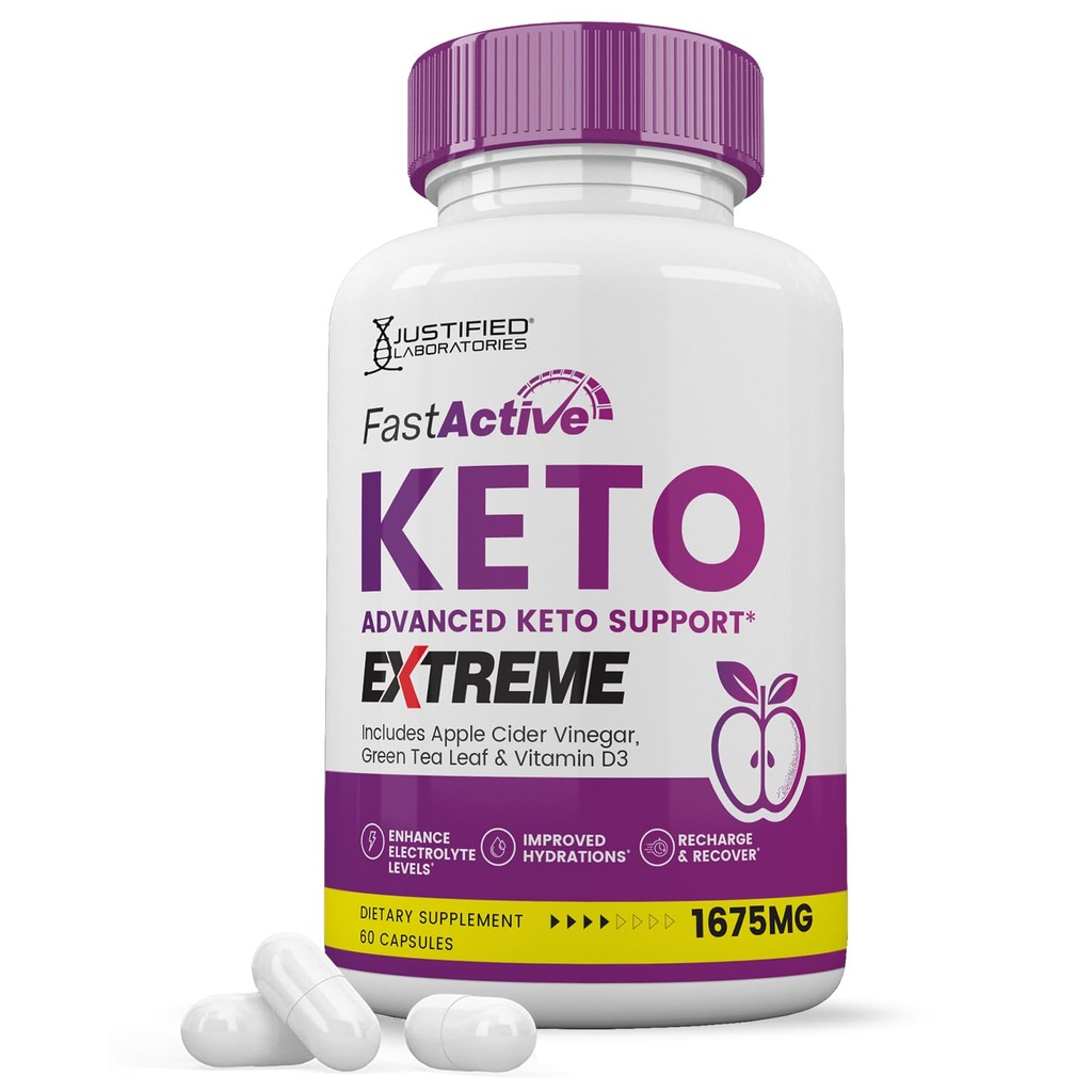 Hurtig aktiv Keto ACV ekstreme piller 1675MG Keto Support Blend Alternativ til fastaktive Keto ACV gummies Formuleret med Apple Cider Vinagra Extra Virgin Olivenolie Powder Green Tea Leaf 120 Kapsler