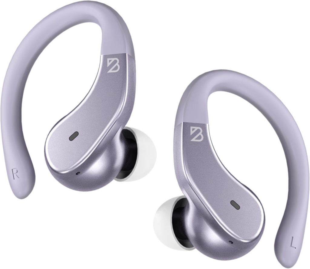 Back Bay Audio - Løbere Trådløse Earbuds Bluetooth hovedtelefoner til sport, Hook Over The Ear Bud, Deep Bass, Wrap Around øretelefoner med ørekroge til løb, Workout Trådløse hovedtelefoner til gym