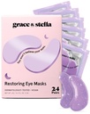 Grace & stella Retinol Under Eye Patches for Puffy Eyes og mørke cirkler - Gendannelse Gel Under Eye Masker med Hyaluronic Acid - Vegan Cruelty- Gratis Skincare, Fødselsdagsgaver til kvinder (lilla, 24 Par)