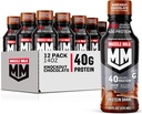 Muskelmælk Pro Advanced Nutrition Protein Shake, Knockout Chokolade, 14 Fl Oz Flaske, 12 Pack, 40g Protein, 1g Sukker, 16 Vitamin & Min, 6g Fiber, Workout Inddrivelse, Packaging May Vary