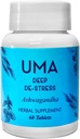 UMA Deep Deep De- Stress Herbal Support 124; 100% Organic Ayurvedic Ashwagandha Supplement