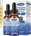 (2 Pack) Kalium Magnesium Supplement Flydende med kalium, magnesium, calcium, D3- vitamin, zink, til voksne og børn, sukkerfri