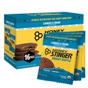 Honning Stinger Organic Gluten Gratis Cookies & Cream Waffle, Energy Stroopwafel til motion, Endurance og ydeevne, Sport Nutrition for Home & Gym, Pre & Under træning, 16 Waffles, 16.96 Ounce