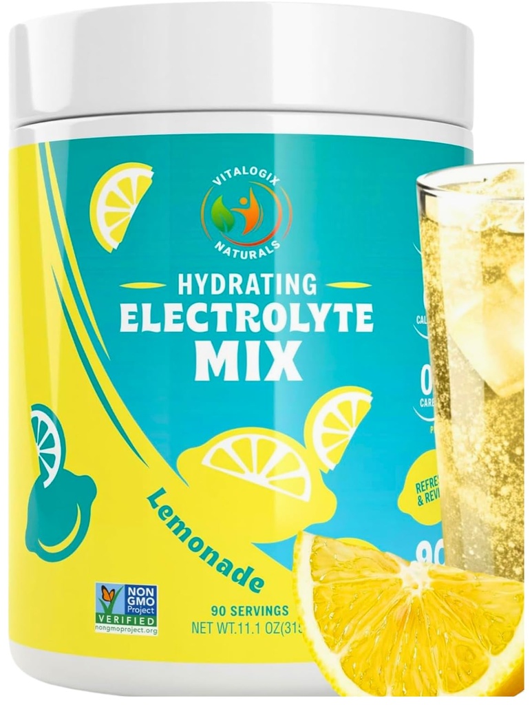 Elektrolyte Powder - Zero Sugar Lemon Hydration Mix 124; 90 Servings Budding 124; Keto, Vegan, Gluten- Gratis Buddy 124; Naturlige Elektrolyter til Muscle Recovery, Energi & immunforsvar Buddy 124; Elektrolyte Drink til kvinder