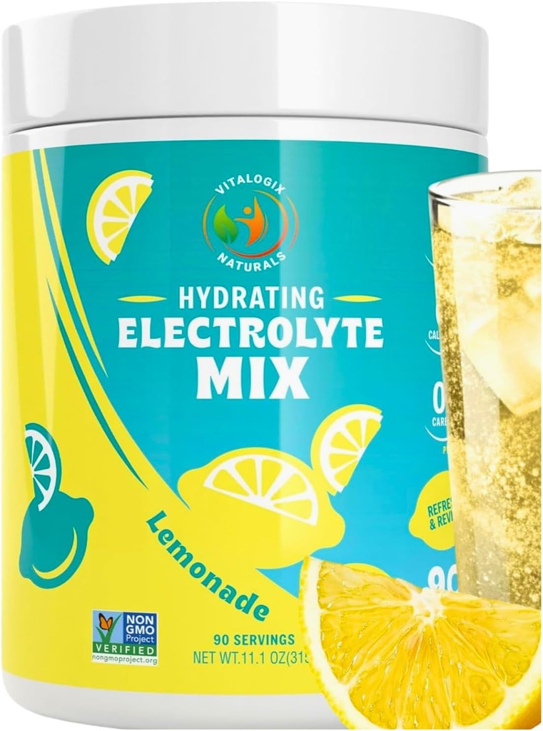 Elektrolyte Powder - Zero Sugar Lemon Hydration Mix 124; 90 Servings Budding 124; Keto, Vegan, Gluten- Gratis Buddy 124; Naturlige Elektrolyter til Muscle Recovery, Energi & immunforsvar Buddy 124; Elektrolyte Drink til kvinder