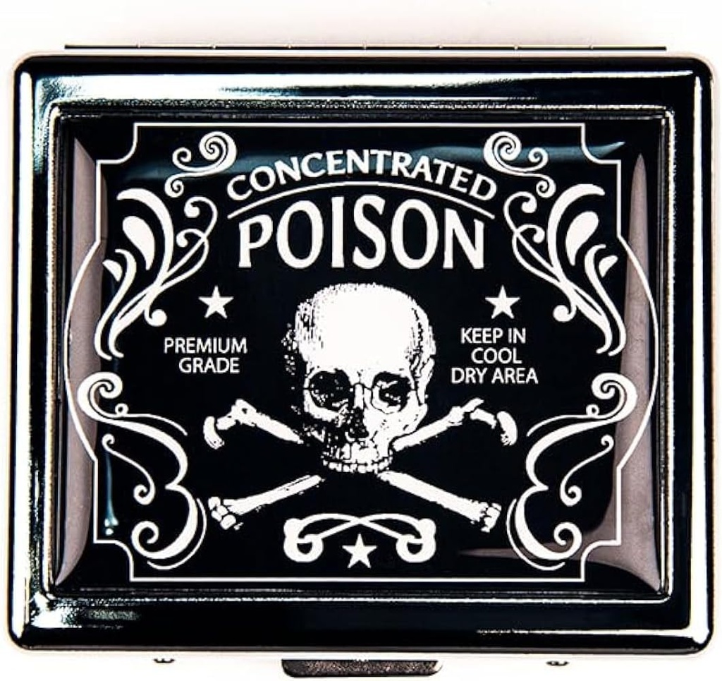 Koncentreret Poison 7 dage forkromet skinnende sølv pill Organizer med spejl indeni har 8 separate kompartmenter rektangel 7 dage pill boks pill sag