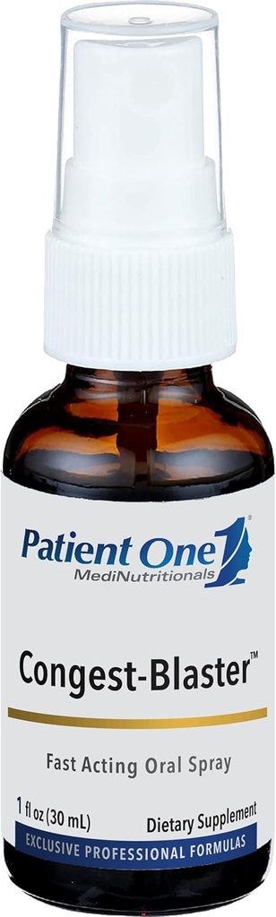 Patient One Congest- Blaster • 124; oral spray supplement til fast- fungerende Sinus og nasal support * • 124; med Echinacea, hvidløg, Elderberry og mere • 124; 1 fl oz
