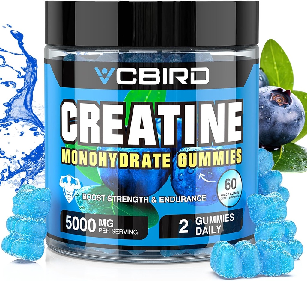 Creatin monohydrat 5g Per Servering, Ingen sukker kreatin kosttilskud støtte til styrke, ydeevne, energi, inddrivelse, Gluten- Gratis Creatin for kvinder og mænd (60 gummies)