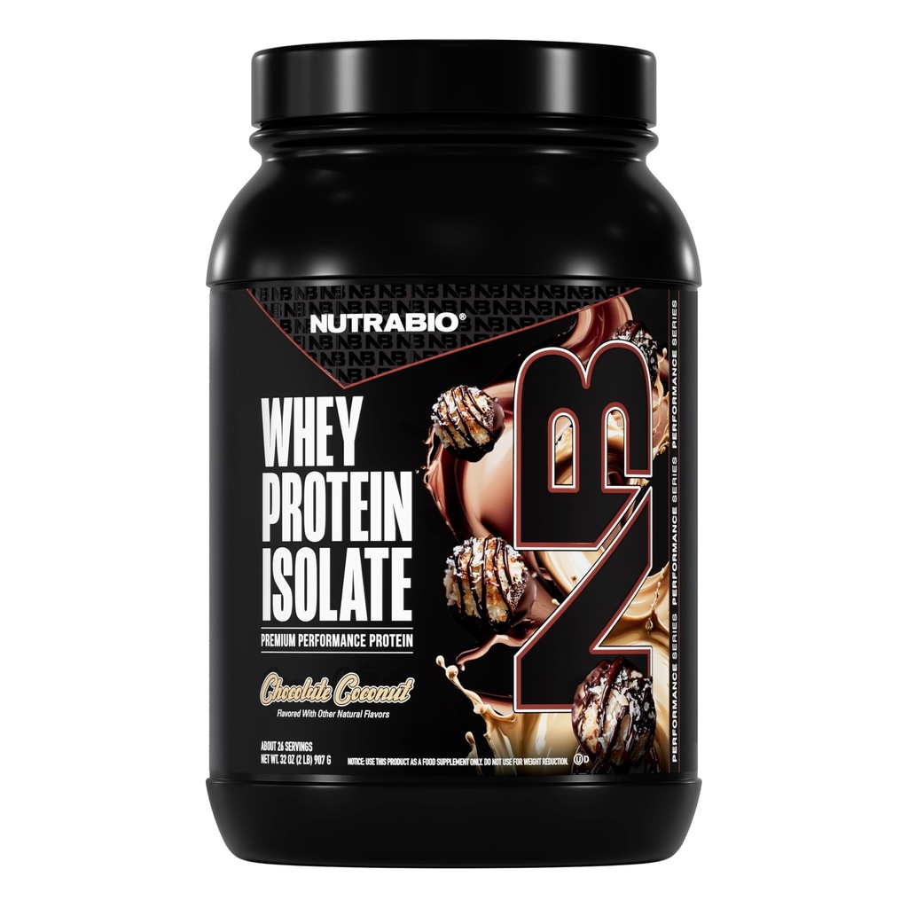 NutraBio 100% Whey Protein Isolate Protein Powder, 25g Protein med Complete Aminosyreprofil, Non- GMO, Soy & Gluten Free, Low Carb, Low Calorie Whey Protein Powder, Chocolate Dipped Macaroon, 2 Lbs
