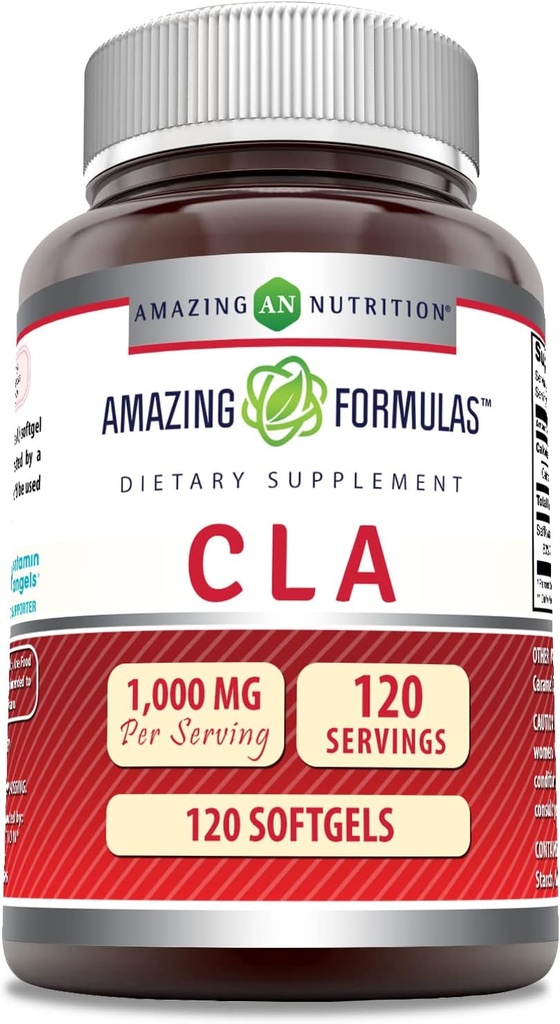 Amazing Formulas CLA Amino Acid Supplement- 124; 1000 Mg per Serving - 124; Softgels - 124; Non- GMO - 124; Gluten- Free - 124; Fremstillet i USA (1 pakke, 240 Tæl)