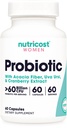 Nutricost Probiotic for Women 60 Billion CFU, 60 Kapsler, Kompleks med Acacia Fiber, Uva Ursi, & Cranberry Extract - Non- GMO & Gluten Free