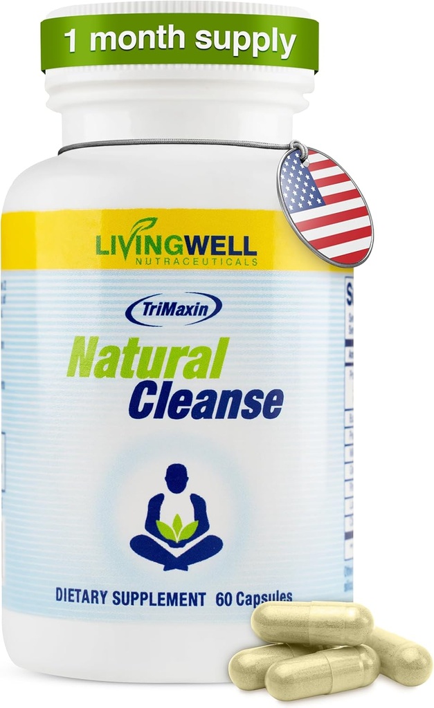 Daglig Detox - Colon Cleanser for Vægt Flush, Afføring Kosttilskud til Mave Bloating, fremmer fordøjelsessundhed, Premium Cleanse Formel for mænd og kvinder, 60 Greve