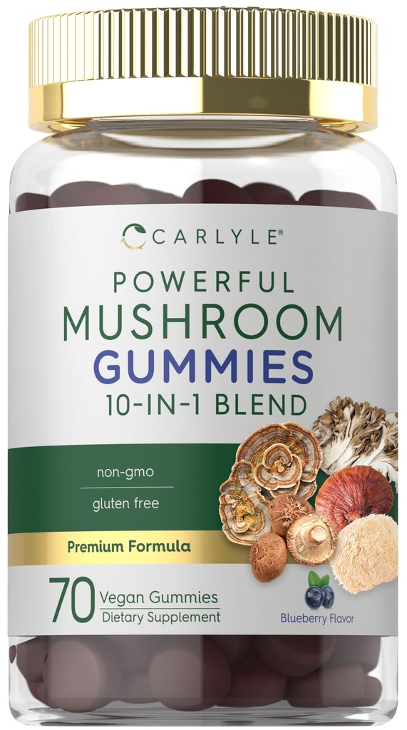 Carlyle Mushroom Supplement Gummies Note 124; 70 Vegan Gummies