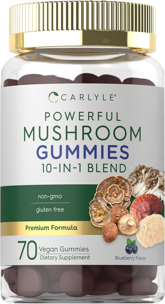 Carlyle Mushroom Supplement Gummies Note 124; 70 Vegan Gummies