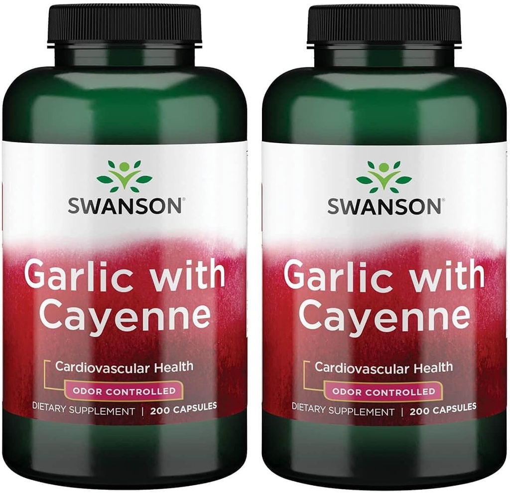 Swanson Hvidløg med Cayenne 200 kapsler (2 Pack)