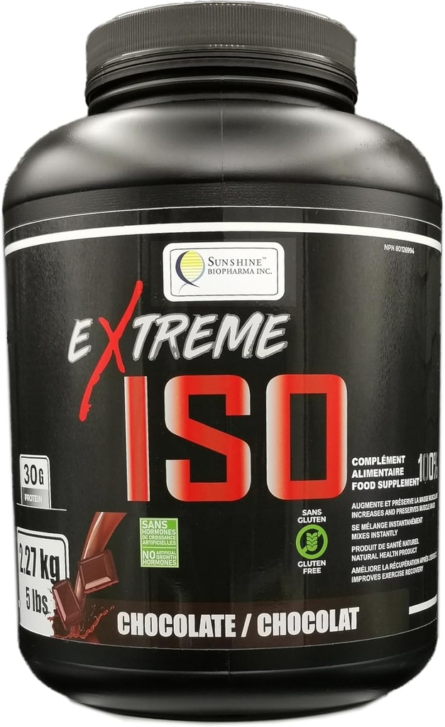 Ekstrem ISO, 100% valle Protein Isolate, 5 LB (2,27 kg) ingen fedt lave kalorier Protein Kilde, at fremme muskelvækst og hurtig inddrivelse (chokolade)