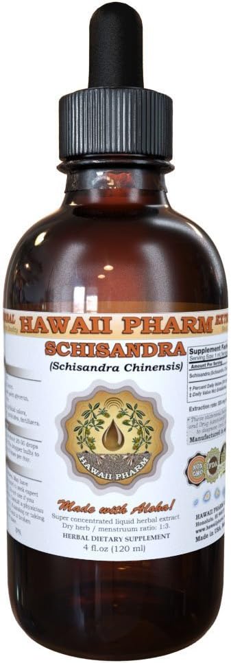 Hawaii Pharm Schisandra Liquid Extract, Organic Schisandra (Schisandra Chinensis) Tinktur, Herbal Supplement, Made in USA, 4 fl.oz