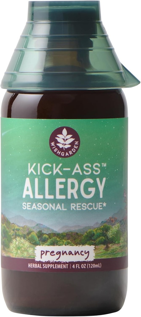 WishGarden urter Kick- Ass Allergi til Graviditet - Plantbaseret urteallergi Supplement w / Nettle Leaf, Echinacea & Yerba Santa, sikkert støtter sund Histaminreaktion på sæsonbetingede irritanter, 4oz