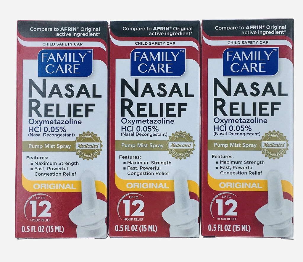Familiepleje Nasal Relief Pump Mist Spray .5OZ [Pack of 3]